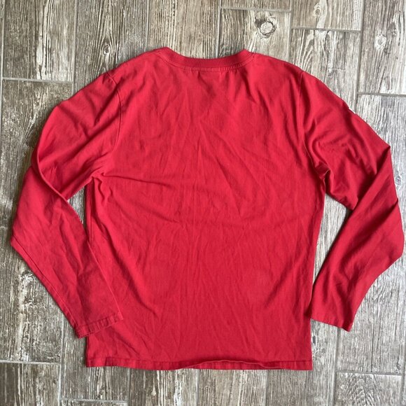 Superdry Mens Shirt Graphic Long Sleeve Crew Neck Embroidered Tee Red Casual - Picture 7 of 7